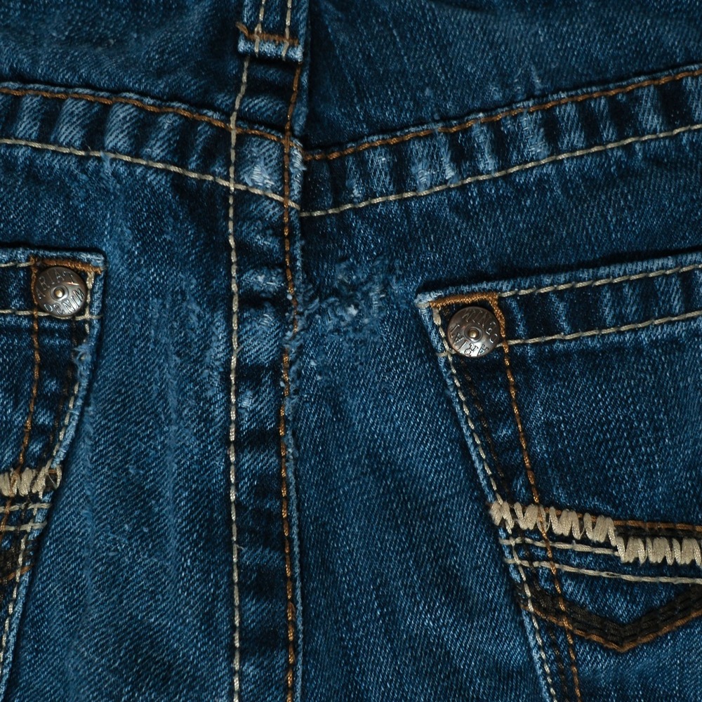 Ariat M5 Jeans Mens 30x32 Blue Low Rise Straight Western Cowboy Fade Stitching - Picture 12 of 16